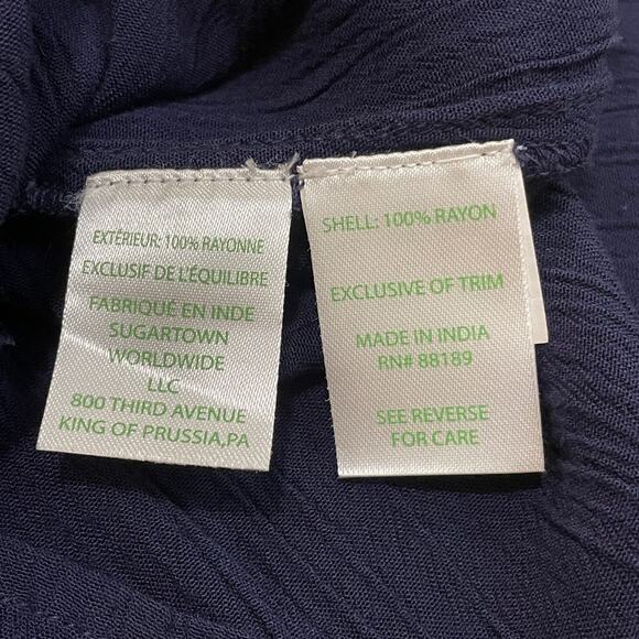 Lilly Pulitzer S Beeler Romper | Navy, Tassel Tie, Embroidered, Boho Style $168 - Picture 7 of 7